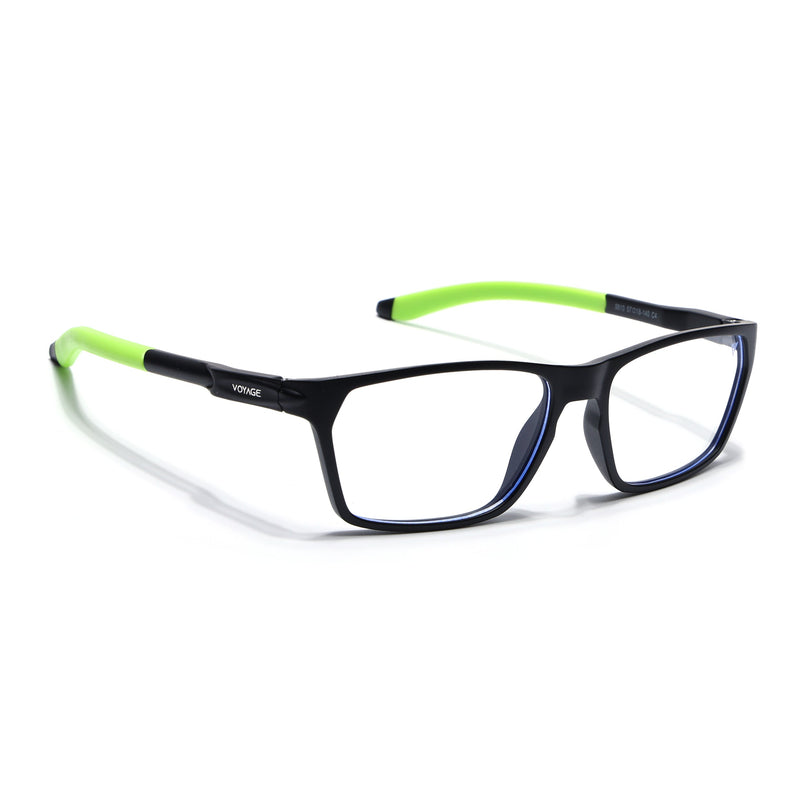 Voyage Active Black Rectangle Eyeglasses for Men & Women - MG5772-C10