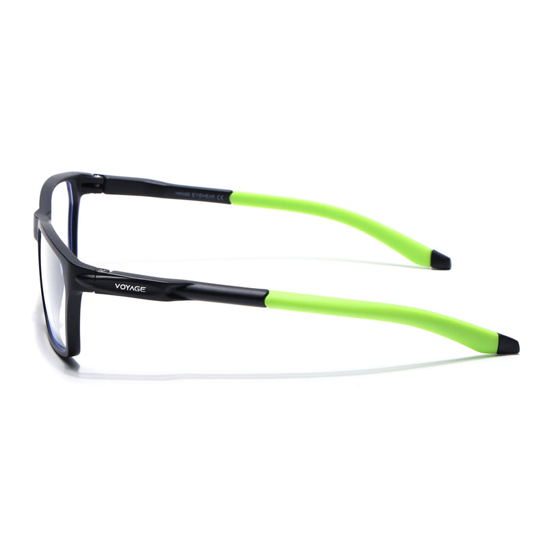 Voyage Active Black Rectangle Eyeglasses for Men & Women - MG5772-C10