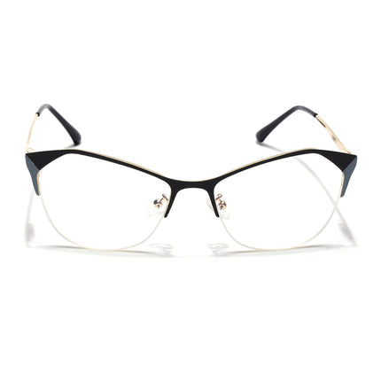 Voyage Glam Black & Sky Blue Cateye Eyeglasses for Women - MG4414-C1