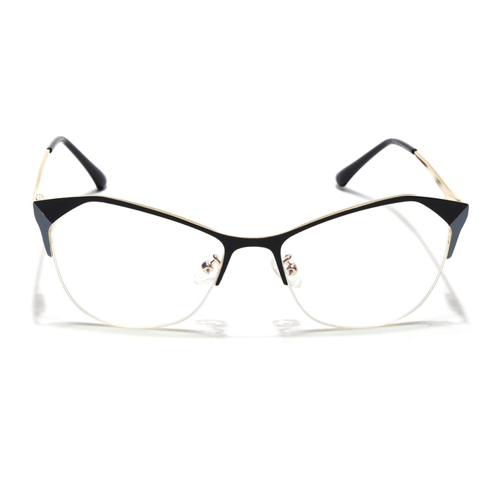 Voyage Glam Black & Sky Blue Cateye Eyeglasses for Women - MG4414-C1
