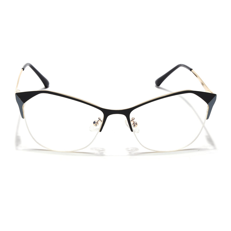 Voyage Glam Black & Sky Blue Cateye Eyeglasses for Women - MG4414-C1