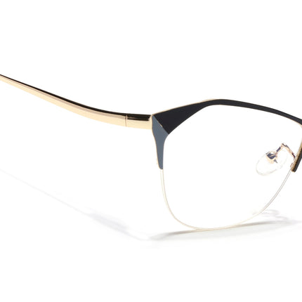 Voyage Glam Black & Sky Blue Cateye Eyeglasses for Women - MG4414-C1