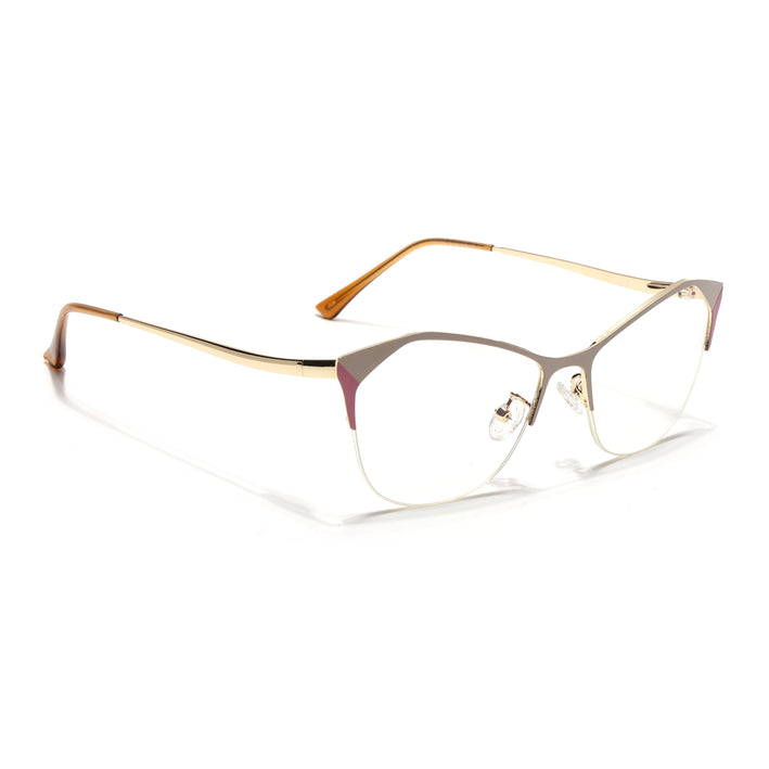 Voyage Glam Golden & Pink Cateye Eyeglasses for Women - MG4417-C4
