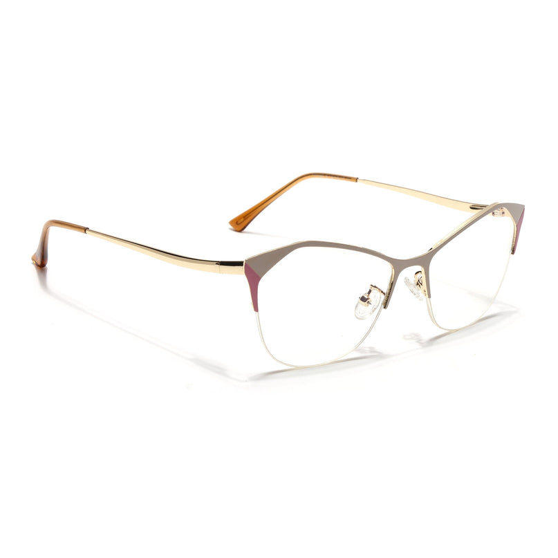 Voyage Glam Golden & Pink Cateye Eyeglasses for Women - MG4417-C4