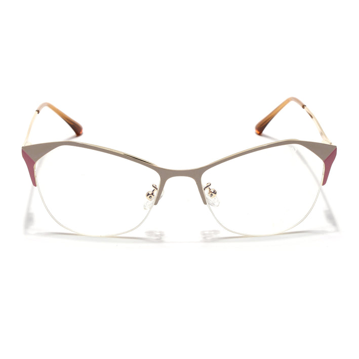 Voyage Glam Golden & Pink Cateye Eyeglasses for Women - MG4417-C4
