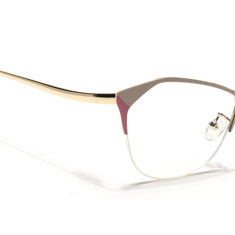 Voyage Glam Golden & Pink Cateye Eyeglasses for Women - MG4417-C4