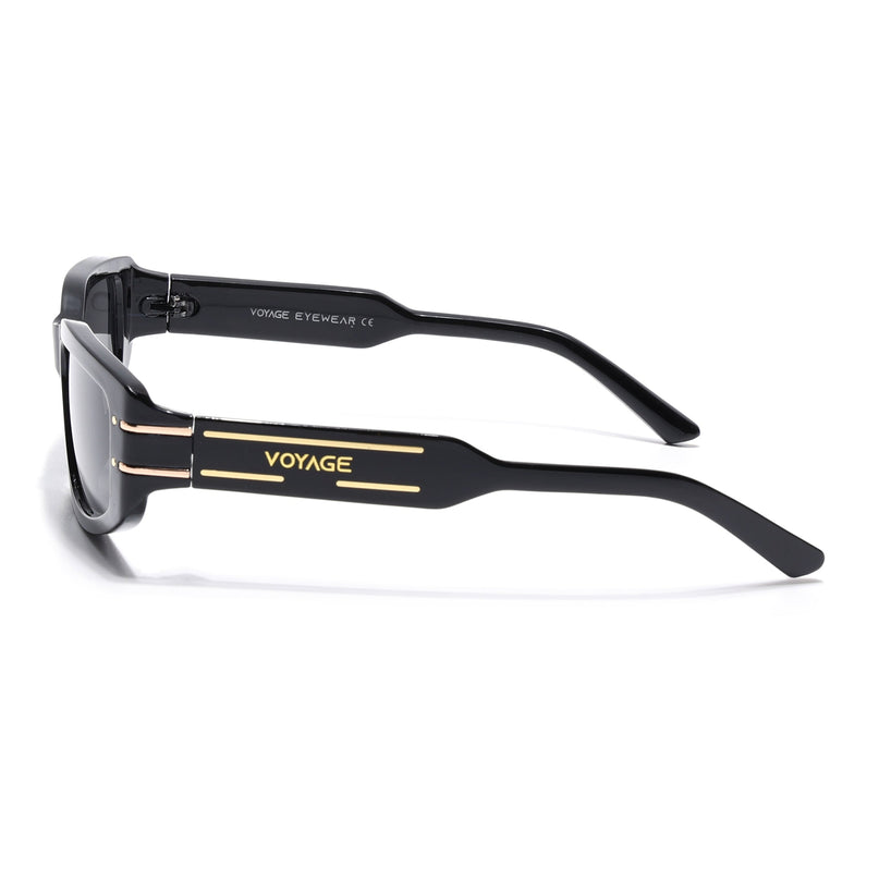 Rectangle Sunglasses (Black Lens | Black Frame - MG6703)