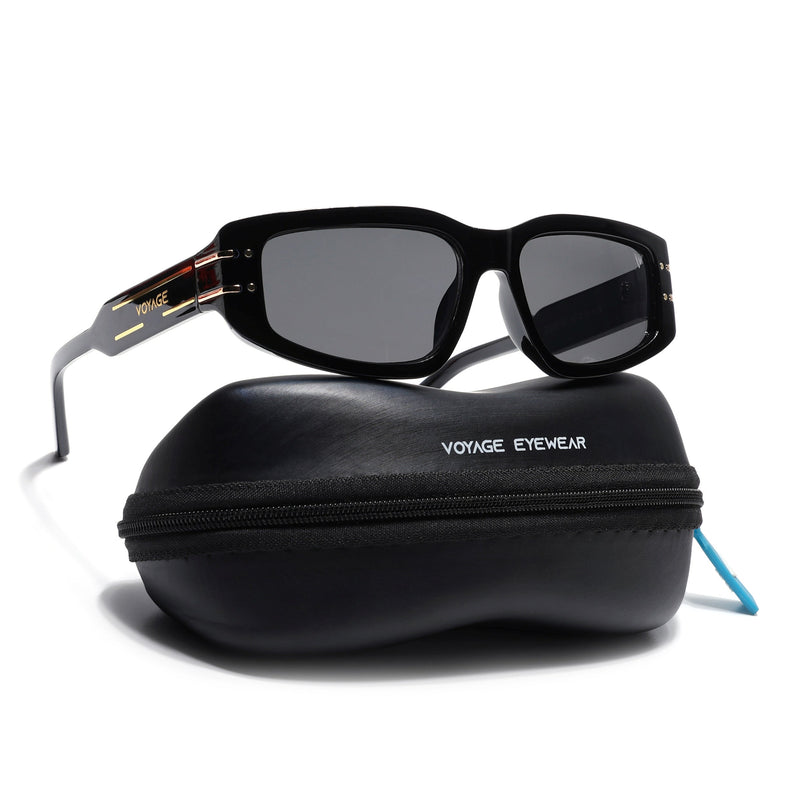 Rectangle Sunglasses (Black Lens | Black Frame - MG6703)