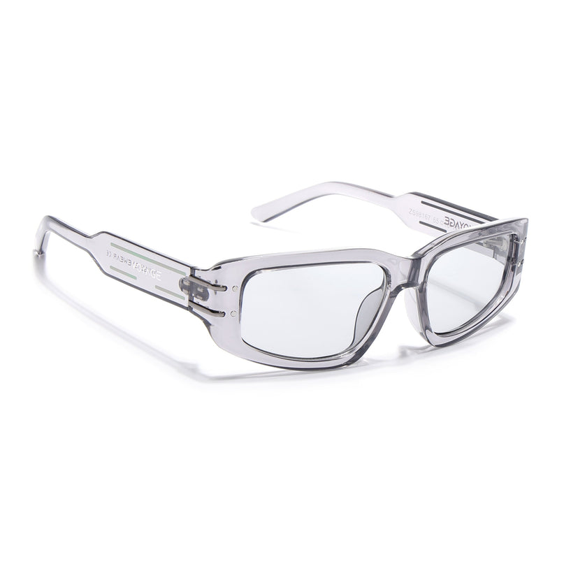 Rectangle Sunglasses (Clear Lens | Grey Frame - MG6704)