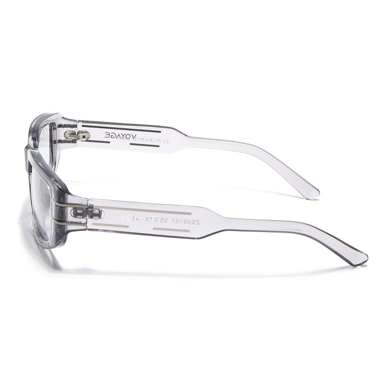 Rectangle Sunglasses (Clear Lens | Grey Frame - MG6704)