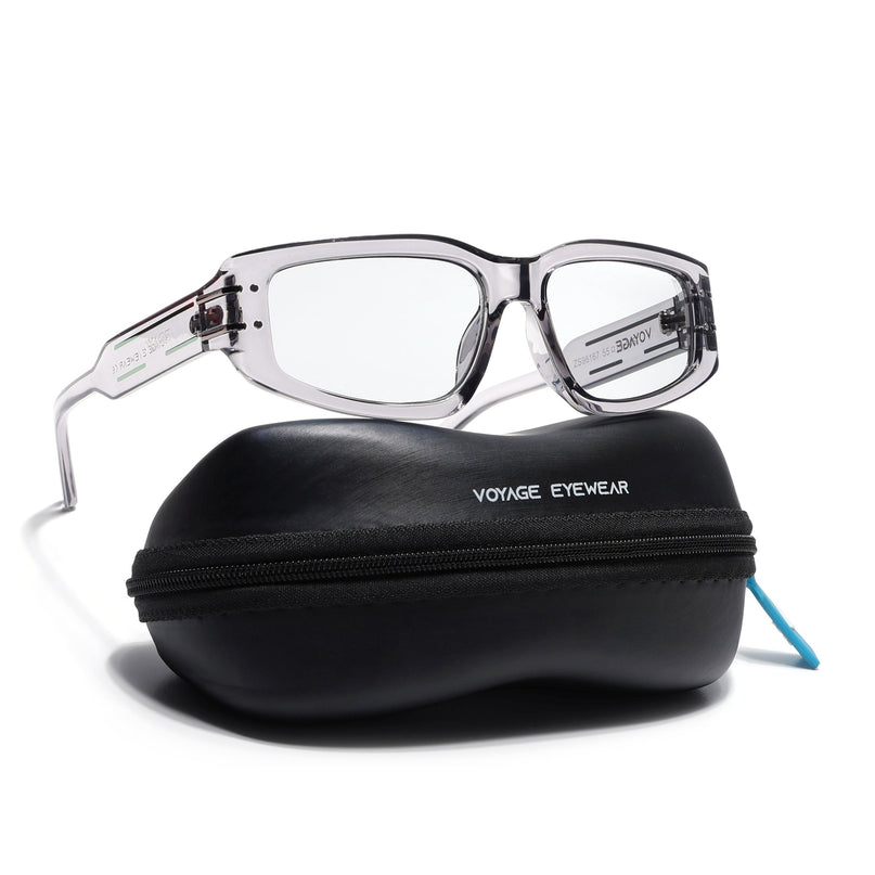 Rectangle Sunglasses (Clear Lens | Grey Frame - MG6704)