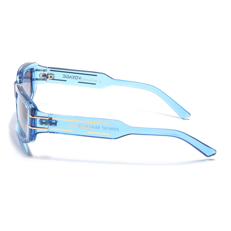 Rectangle Sunglasses (Grey Lens | Blue Frame - MG6705)