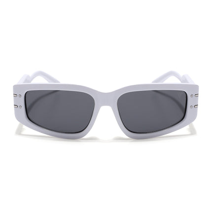 Rectangle Sunglasses (Black Lens | White Frame - MG6707)