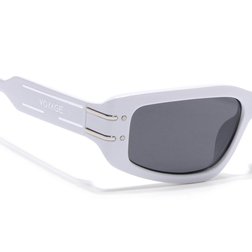 Rectangle Sunglasses (Black Lens | White Frame - MG6707)