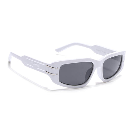 Rectangle Sunglasses (Black Lens | White Frame - MG6707)