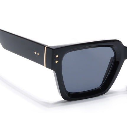 Eyejack Shine Black Square Sunglasses for Men & Women (98170CL1065)