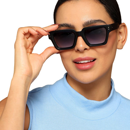 Eyejack Matt Black Square Sunglasses for Men & Women (98170CL1066)