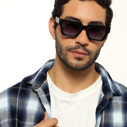 Eyejack Matt Black Square Sunglasses for Men & Women (98170CL1066)