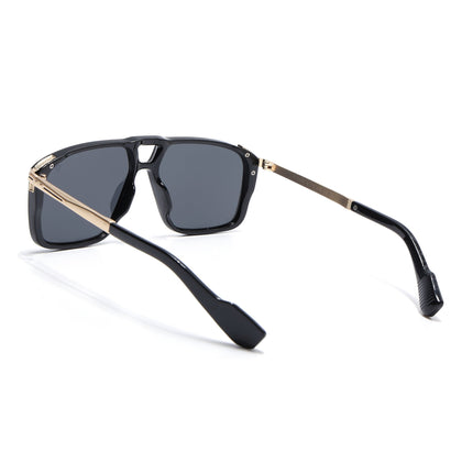 Rebel | Shine Black Wayfarer Polarized Sunglasses  | Black Lens - PMG6628