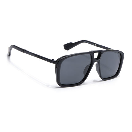 Rebel |  Matt Black Wayfarer Polarized Sunglasses | Black Lens - PMG6629