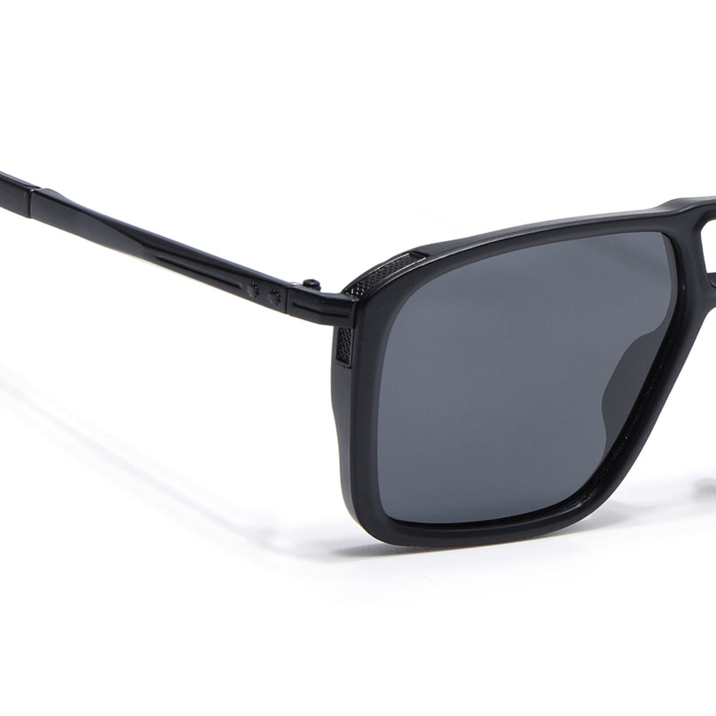 Rebel |  Matt Black Wayfarer Polarized Sunglasses | Black Lens - PMG6629