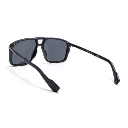 Rebel |  Matt Black Wayfarer Polarized Sunglasses | Black Lens - PMG6629