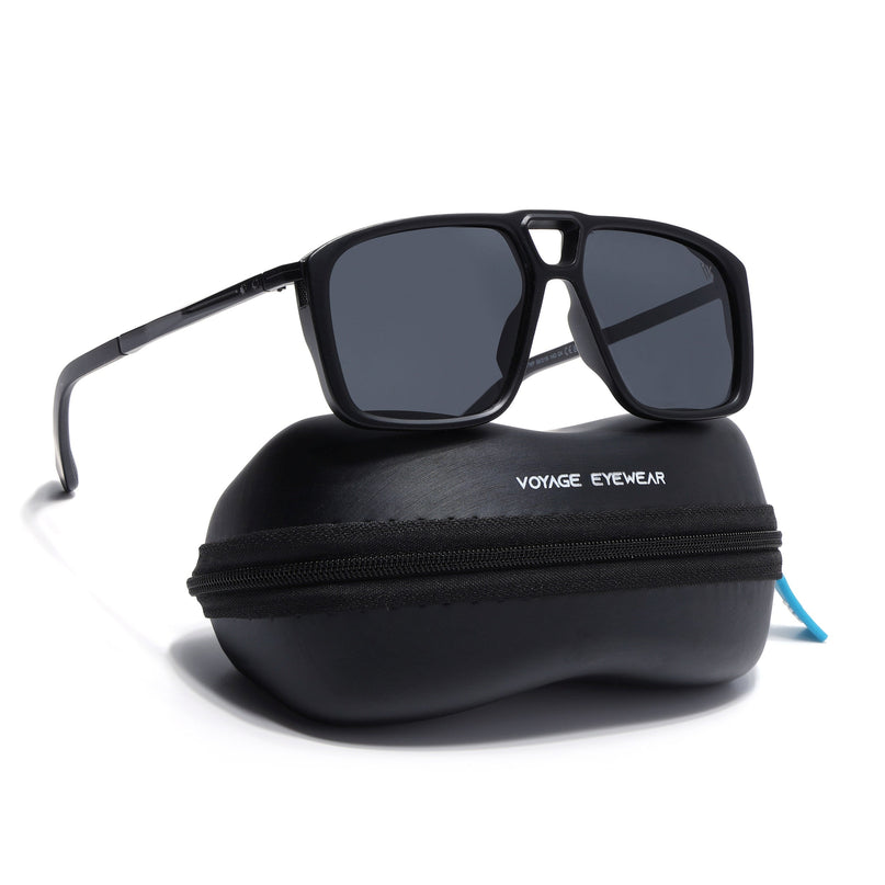 Rebel |  Matt Black Wayfarer Polarized Sunglasses | Black Lens - PMG6629
