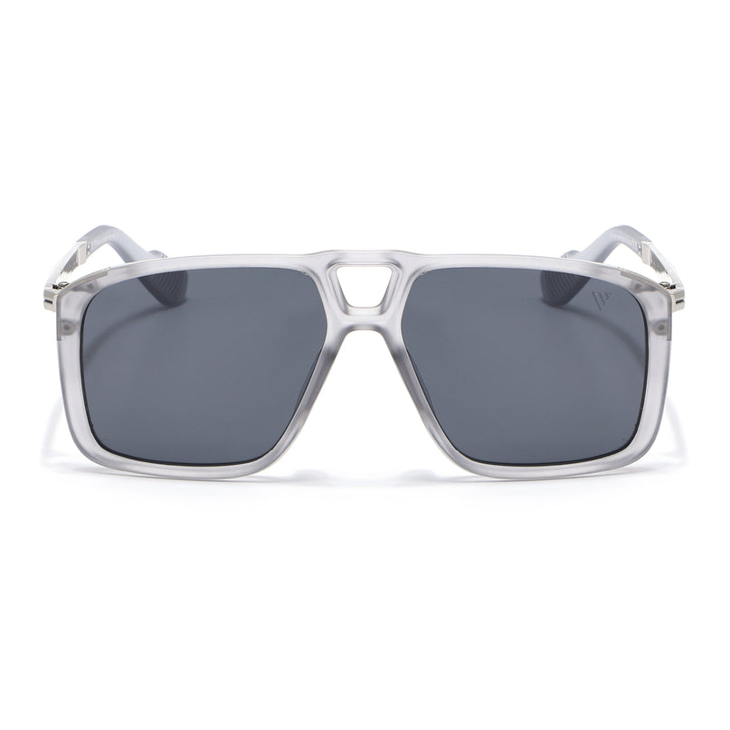 Rebel | Grey Wayfarer Polarized Sunglasses | Black Lens - PMG6630