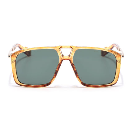Rebel | Dami Brown Wayfarer Polarized Sunglasses | Green Lens - PMG6631