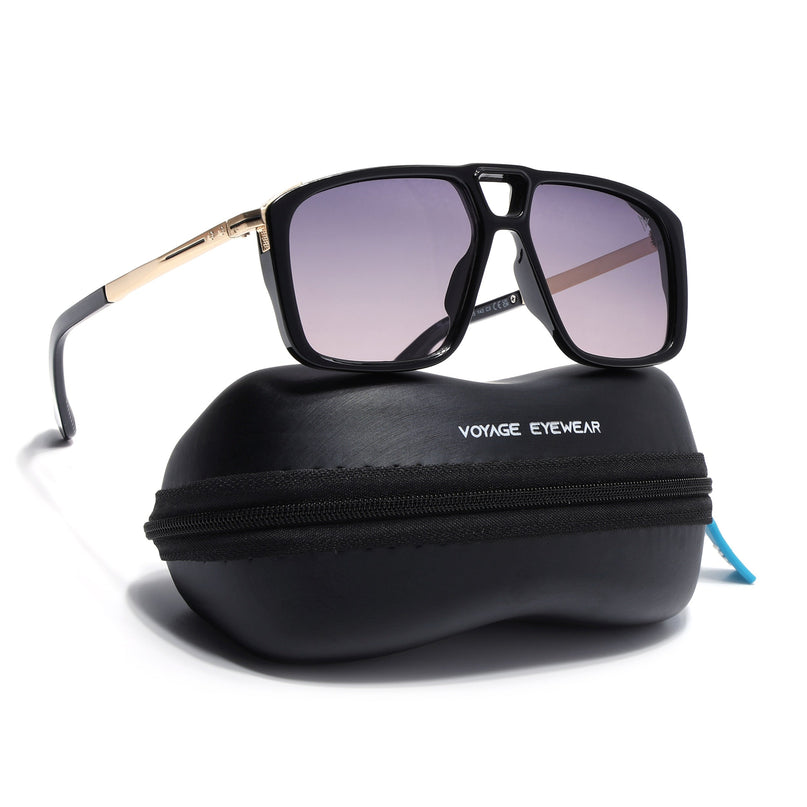 Rebel | Shine Black Wayfarer Polarized Sunglasses | Light Purple Lens - PMG6632