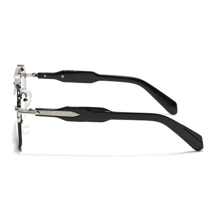 Hawk | Black Wayfarer Sunglasses | Silver Frame - MG5878
