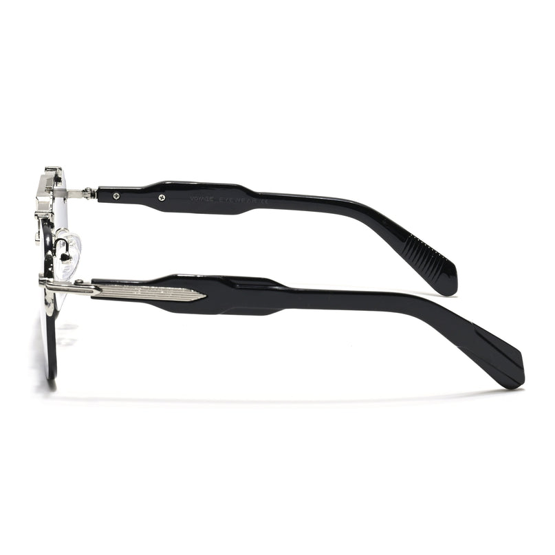 Hawk | Black Wayfarer Sunglasses | Silver Frame - MG5878