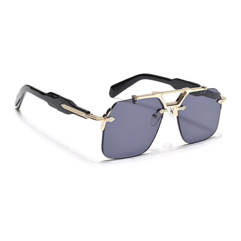 Hawk | Black Wayfarer Sunglasses | Golden Frame - MG5882