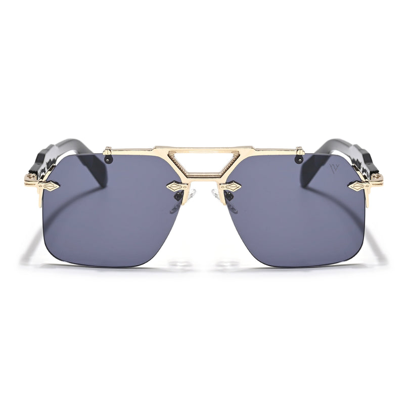 Hawk | Black Wayfarer Sunglasses | Golden Frame - MG5882