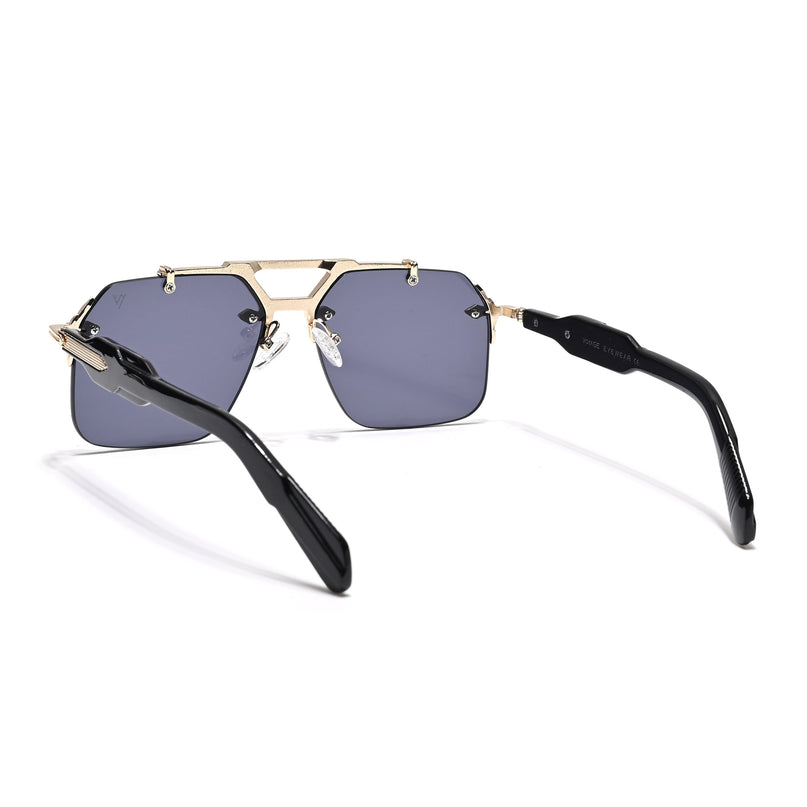 Hawk | Black Wayfarer Sunglasses | Golden Frame - MG5882