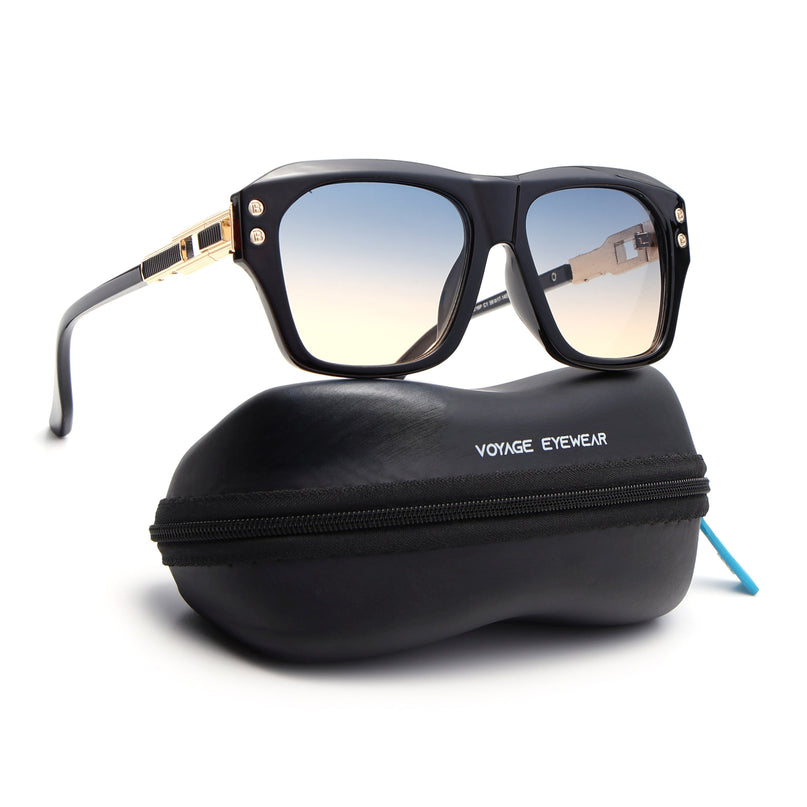 Wayfarer Sunglasses (Grey & Brown Lens | Black Frame - MG6699)