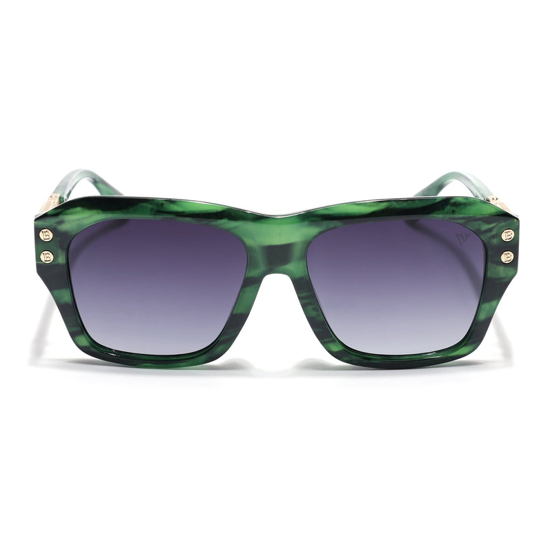 Wayfarer Polarized Sunglasses (Grey Lens | Green Frame - PMG6701)
