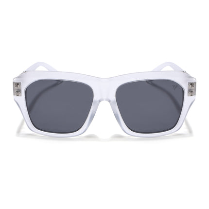 Wayfarer Polarized Sunglasses (Black Lens | Transparent Frame - PMG6702)