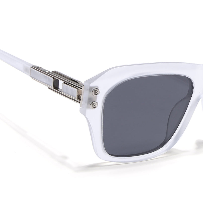 Wayfarer Polarized Sunglasses (Black Lens | Transparent Frame - PMG6702)