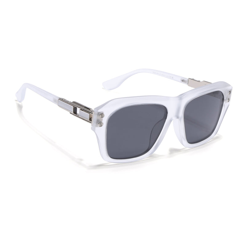 Wayfarer Polarized Sunglasses (Black Lens | Transparent Frame - PMG6702)