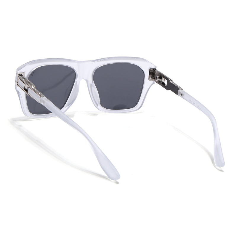 Wayfarer Polarized Sunglasses (Black Lens | Transparent Frame - PMG6702)