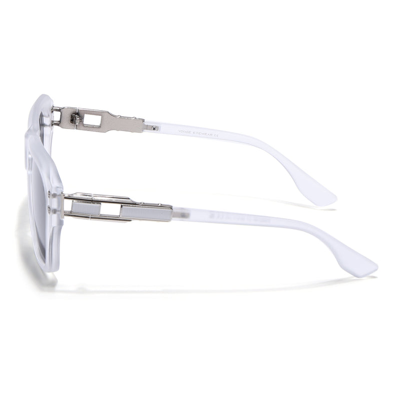 Wayfarer Polarized Sunglasses (Black Lens | Transparent Frame - PMG6702)
