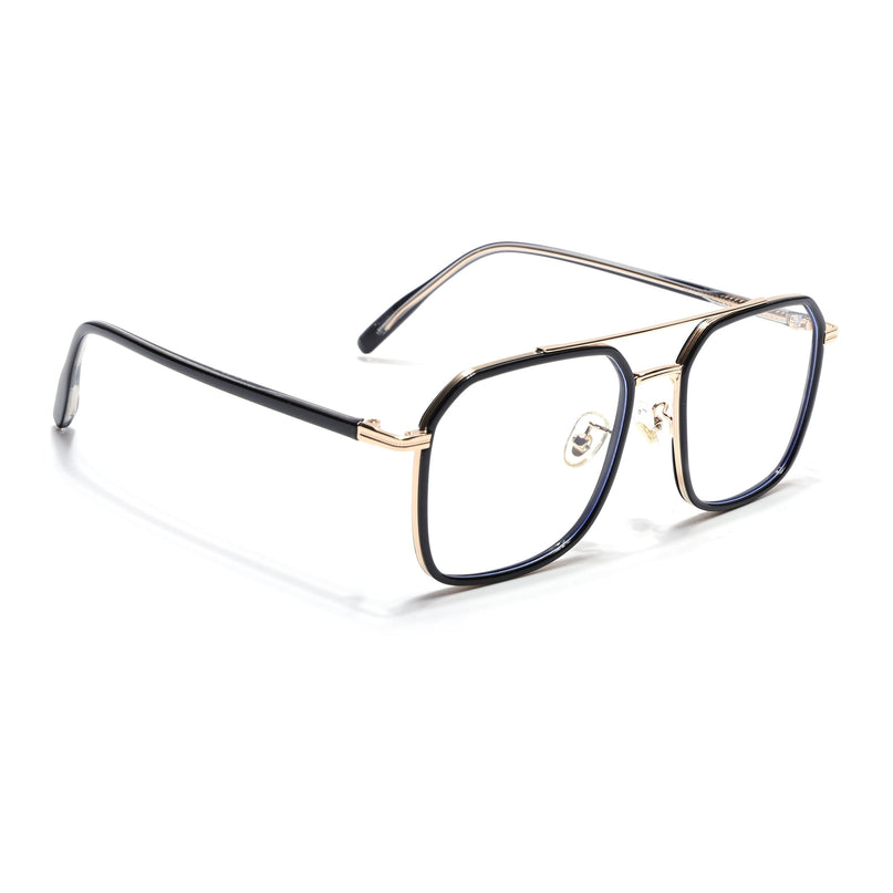 Voyage Maverick Black & Golden Wayfarer Eyeglasses for Men & Women - MG5132-C1