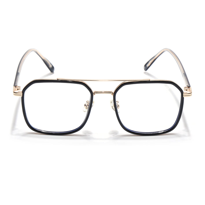 Voyage Maverick Black & Golden Wayfarer Eyeglasses for Men & Women - MG5132-C1