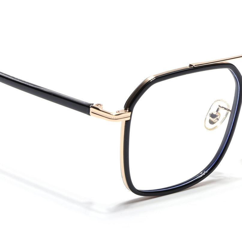 Voyage Maverick Black & Golden Wayfarer Eyeglasses for Men & Women - MG5132-C1