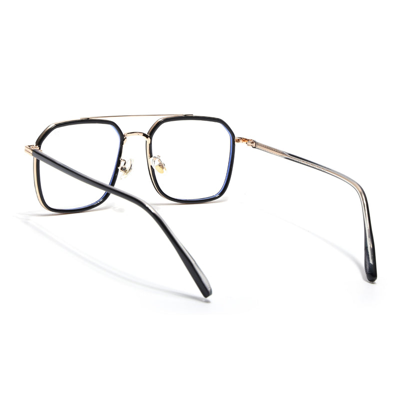 Voyage Maverick Black & Golden Wayfarer Eyeglasses for Men & Women - MG5132-C1