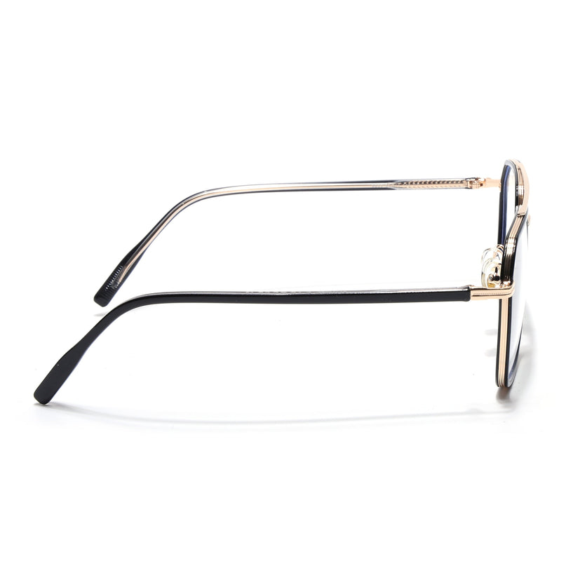 Voyage Maverick Black & Golden Wayfarer Eyeglasses for Men & Women - MG5132-C1