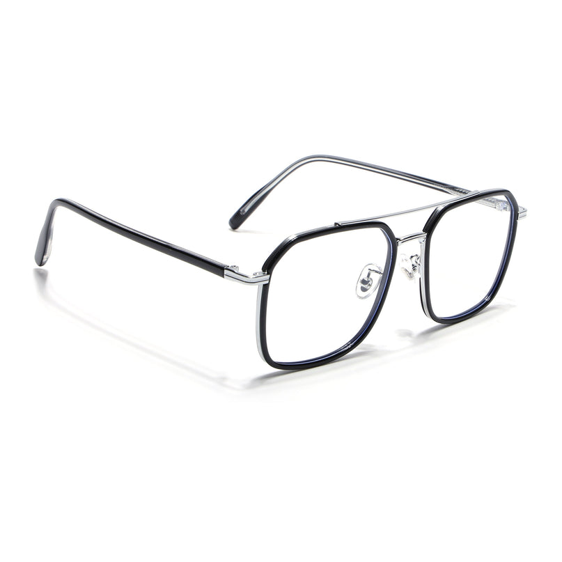 Voyage Maverick Black & Silver Wayfarer Eyeglasses for Men & Women - MG5133-C2