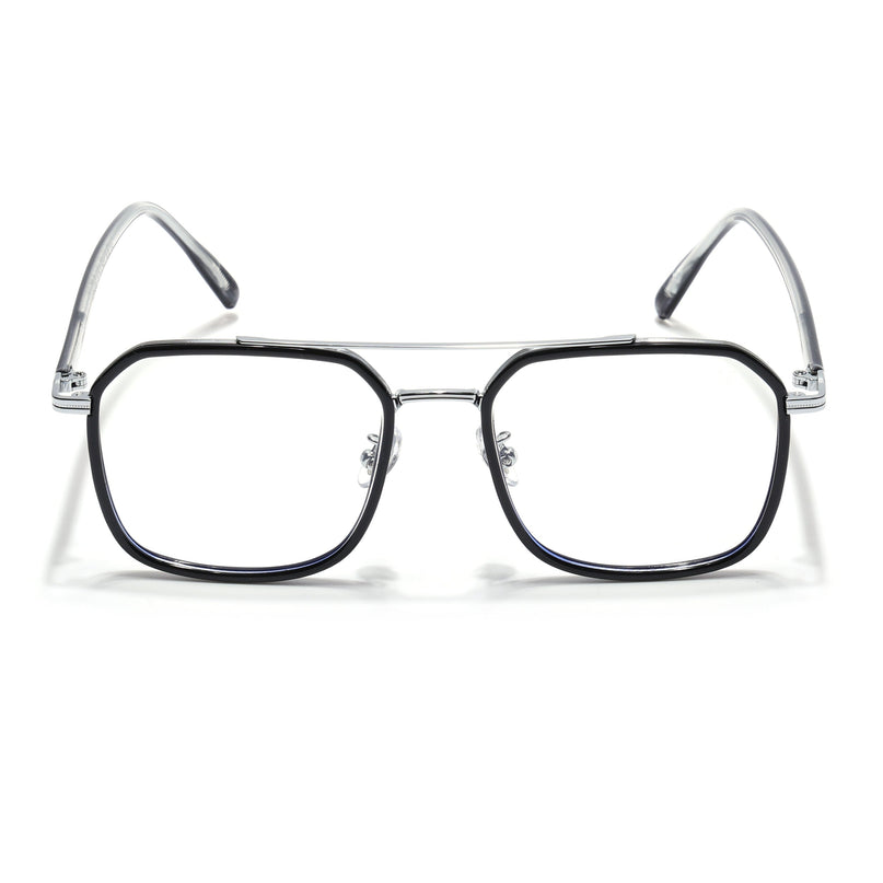Voyage Maverick Black & Silver Wayfarer Eyeglasses for Men & Women - MG5133-C2
