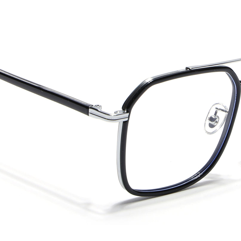 Voyage Maverick Black & Silver Wayfarer Eyeglasses for Men & Women - MG5133-C2